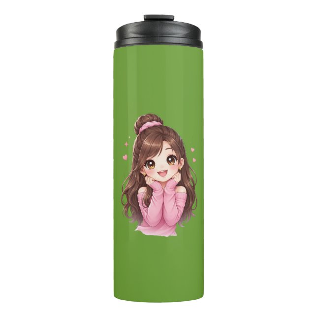 Pink Daydream Heartfull Smile Sugar & Sunshine Bub Thermal Tumbler (Front)