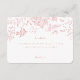 Pink De Toile Jouy Details Card Invitation Insert
