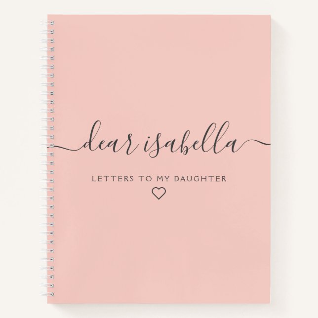 Pink Dear Daughter Keepsake Memory Notebook (Front)