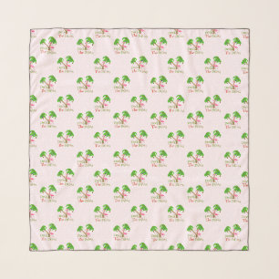 Pink Deck The Palms Tropical Christmas Santa Flami Scarf
