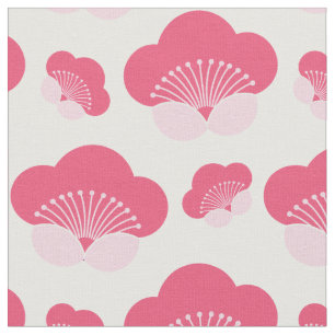 Pink Deco Floral Design Fabric