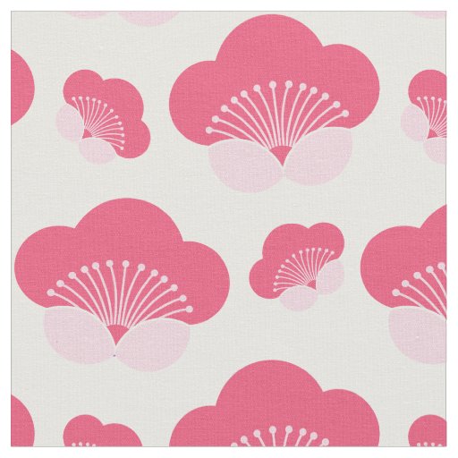 Pink Deco Floral Design Fabric