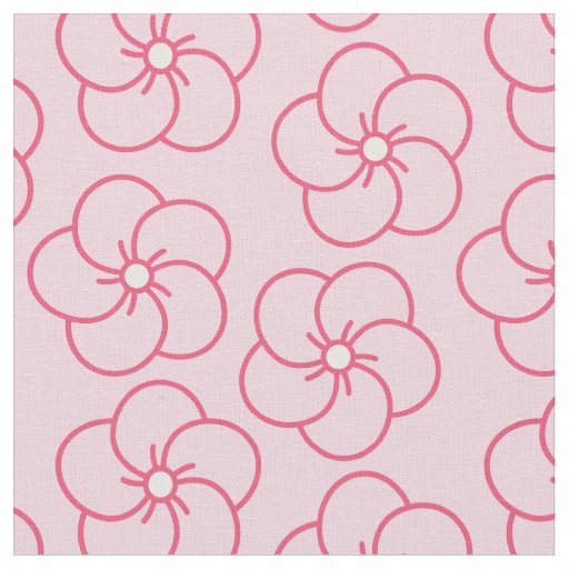 Pink Deco Floral Design Fabric