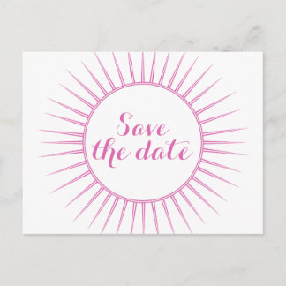 Pink Deco Retro Save the Date Postcard
