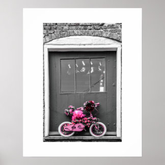 Pink Decorated Kid's Bike Poster