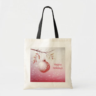 Pink Decorative Christmas Ball Holiday Tote Bag