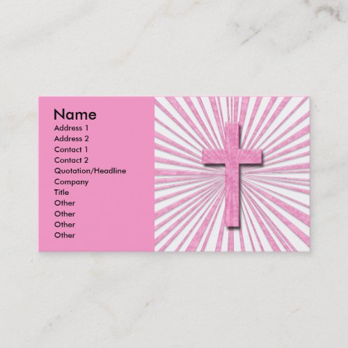 PINK DECORATIVE CROSS BUSINESS CARDS