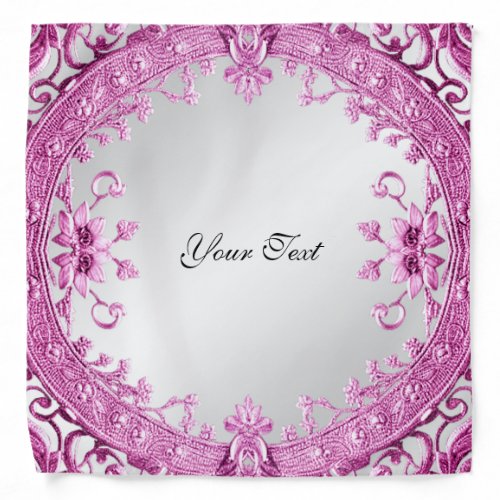 Pink Decorative Floral Bandana