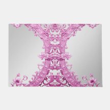 Pink Decorative Floral Doormat