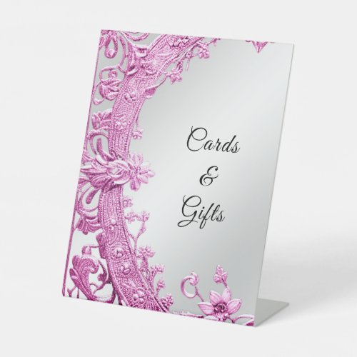 Pink Decorative Floral Tabletop Signs