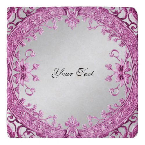 Pink Decorative Floral Trivet