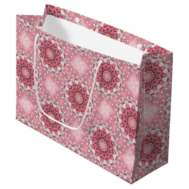 Pink Decorative Holiday Gift Bag (Front Angled)