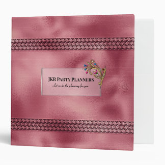Pink Decorative Metallic Look 3 Ring Binder