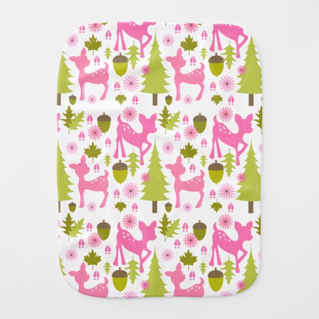 Pink Deer Burp Cloth (Front)