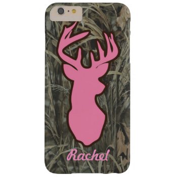 Pink Deer Head Camo Iphone 6 Plus Case by RelevantTees at Zazzle