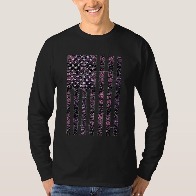 Pink Deer Hunting Camo Camouflage American USA US  T-Shirt (Front)