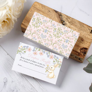 Pink Delicate Vintage Floral Diaper Raffle Insert