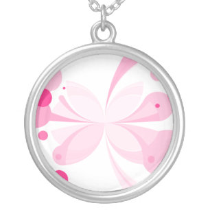 Pink Delight Abstract Butterfly Necklace