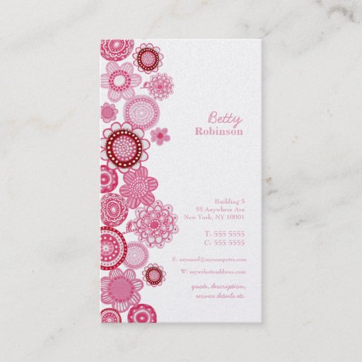 Customizable Pink Delight Pearl Ladies Company Business Card