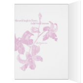 Pink Dendrobium Orchids Watercolor Card (Inside (Left))