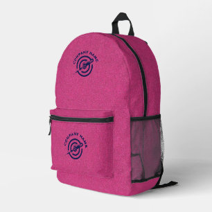 Pink Denim Fabric Texture Custom Logo Printed Back Backpack