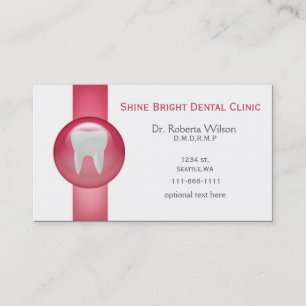 Pink Dental businesscards with appointment card