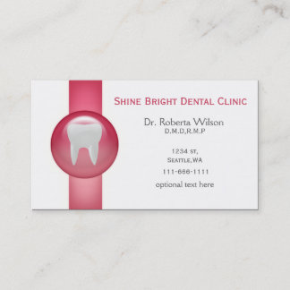 Pink Dental businesscards with appointment card