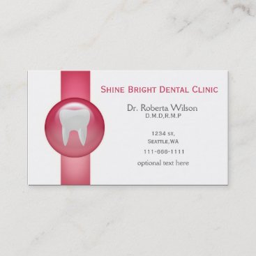 Pink Dental businesscards with appointment card