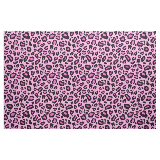 Pink Dental leopard print Fabric