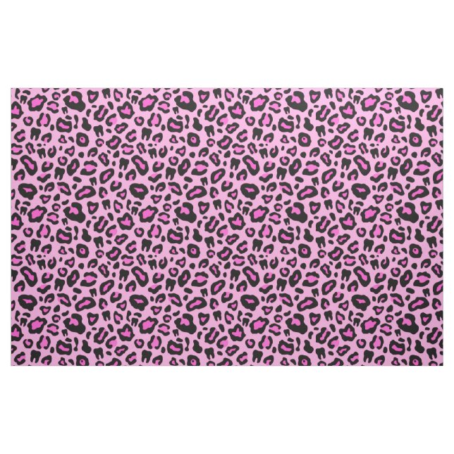 Pink Dental leopard print Fabric (Fat Quarter)