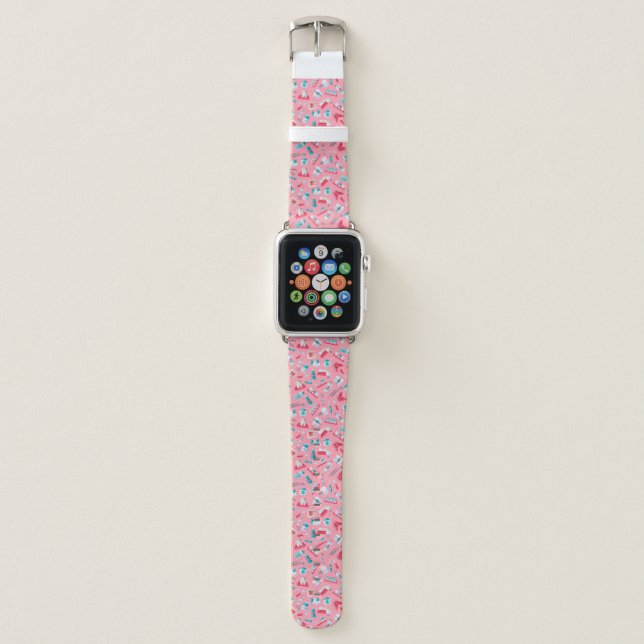 Pink Dental Pattern Apple Watch Band (Front)