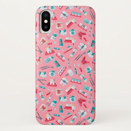 Pink Dental Pattern iPhone XS Case