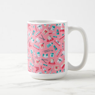 Pink Dental Pattern Coffee Mug