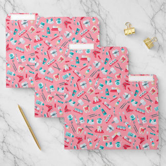 Pink Dental Pattern File Folder