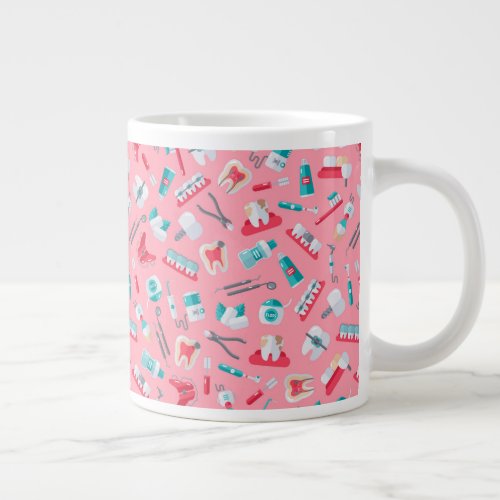 Pink Dental Pattern Giant Coffee Mug