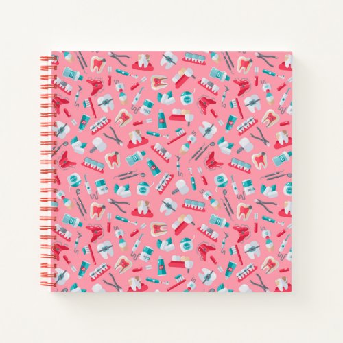 Pink Dental Pattern Notebook