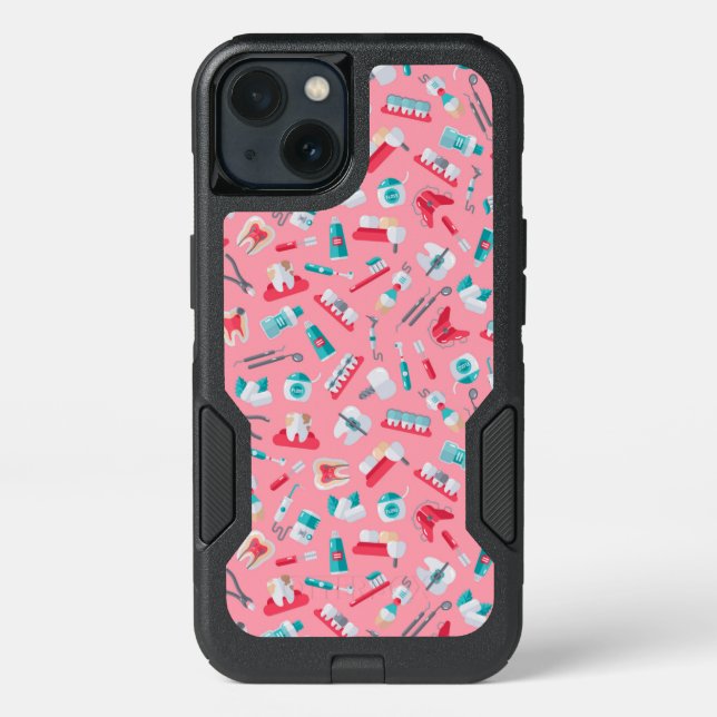 Pink Dental Pattern Otterbox iPhone Case (Back)