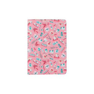 Pink Dental Pattern Passport Holder