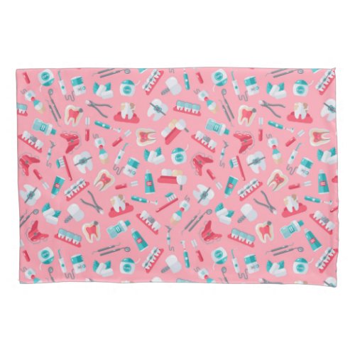 Pink Dental Pattern Pillow Case