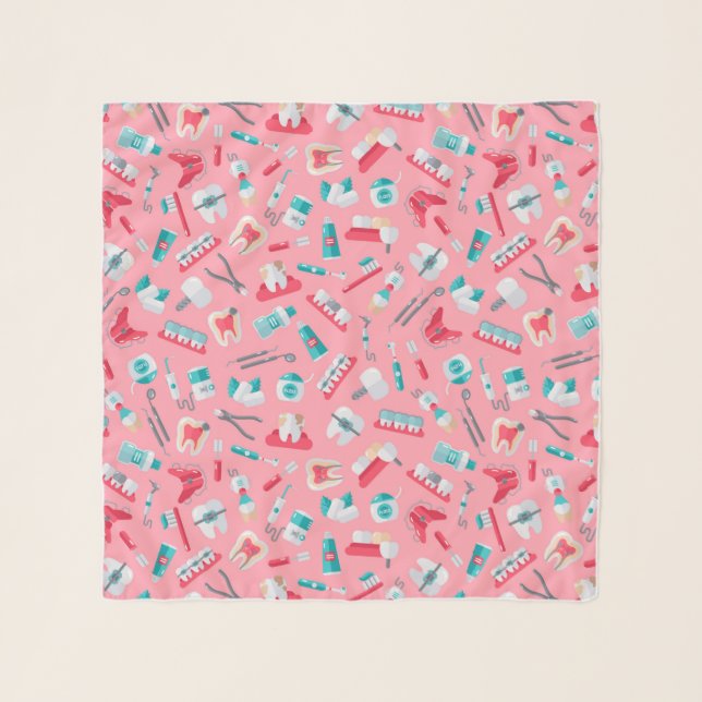 Pink Dental Pattern Scarf (Front)
