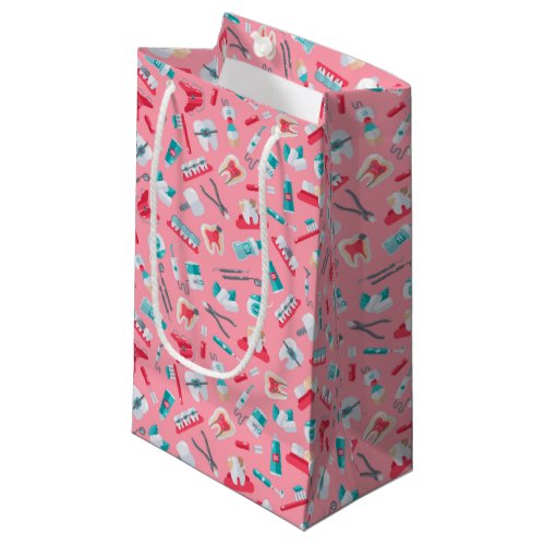 Pink Dental Pattern Small Gift Bag