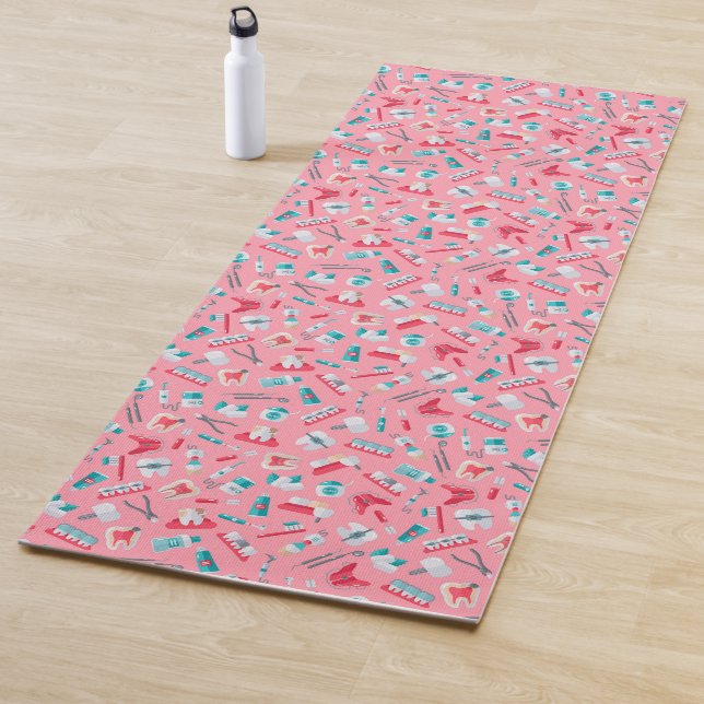 Pink Dental Pattern Yoga Mat (In Situ)