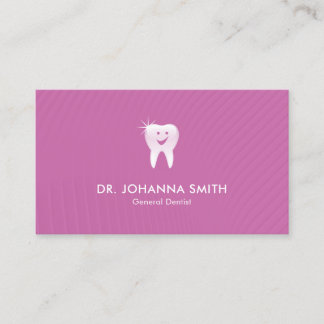 Pink Dentist Smiling Tooth Dental Appointment Card