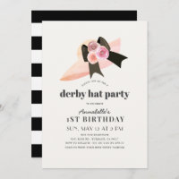 Pink Derby Hat Rose 1st Birthday Party