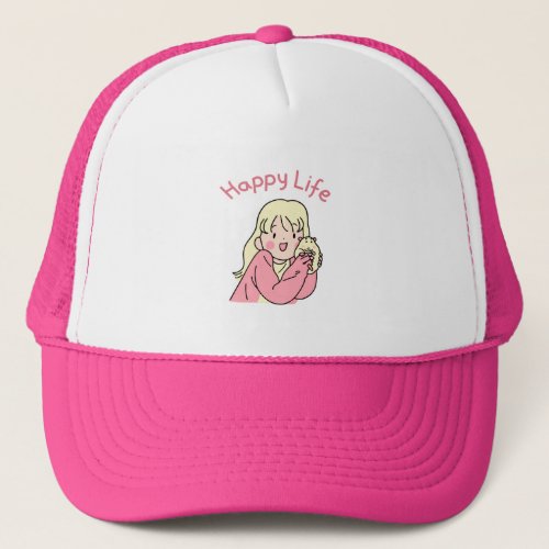 Pink design Cap