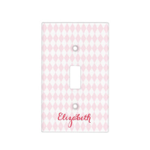 Pink Design Monogrammed Nursery Girls Kids Room Light Switch Cover