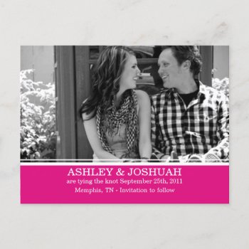 Pink Design Save The Date Post Cards by AllyJCat at Zazzle