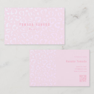 Pink Design Thin Leopard Pattern Business Card