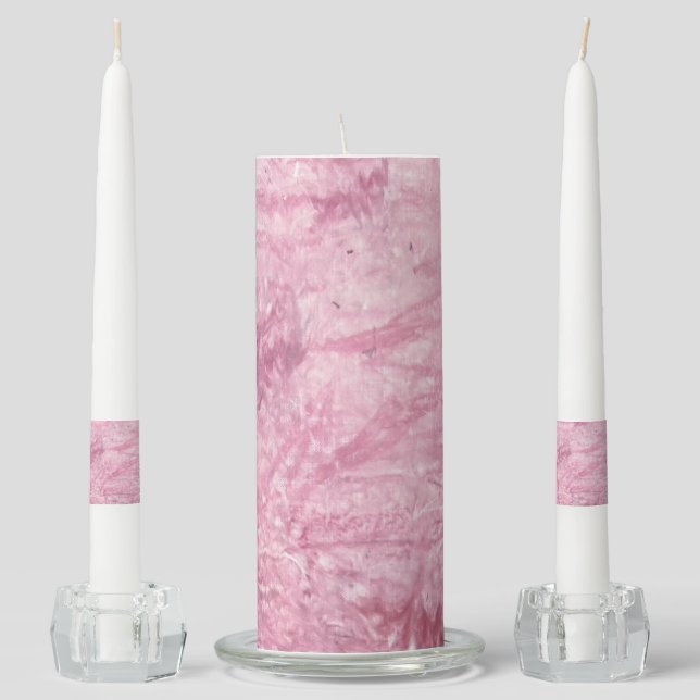 Pink Design Unity Candle Set (Front)