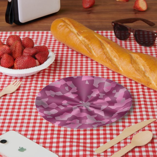 PINK DESIGNS SWIRL  PAPER PLATES (Picnic)
